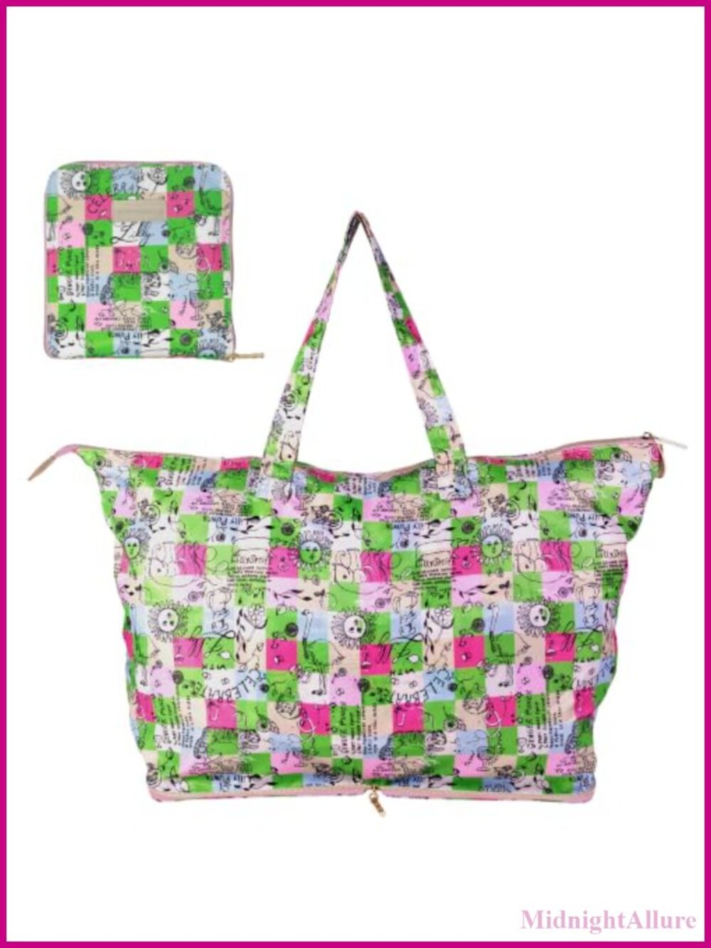 Lilly Pulitzer Packable Tote Bag Matte Poly Twill Travel Beach Carryall